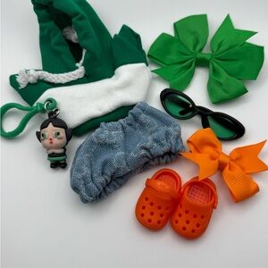 Labubu Clothes Outfit Green Hoodie 7pc set